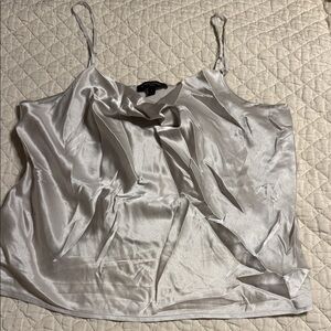 Banana Republic Silver Silk Cowl Neck Camisole